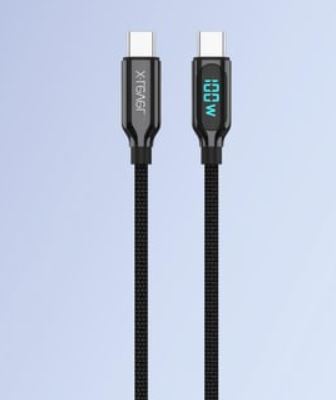 X-LEVEL XCC8406 100W 5A Destekli USB-C / TYPE-C to USB-C / TYPE-C Akım Gösterge Led Ekranlı Hasır Şarj